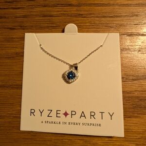 Blue and Silver Halo Necklace